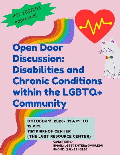 Open Door Discussion: Disabilities and Chronic Conditions within the LGBTQ+ Community